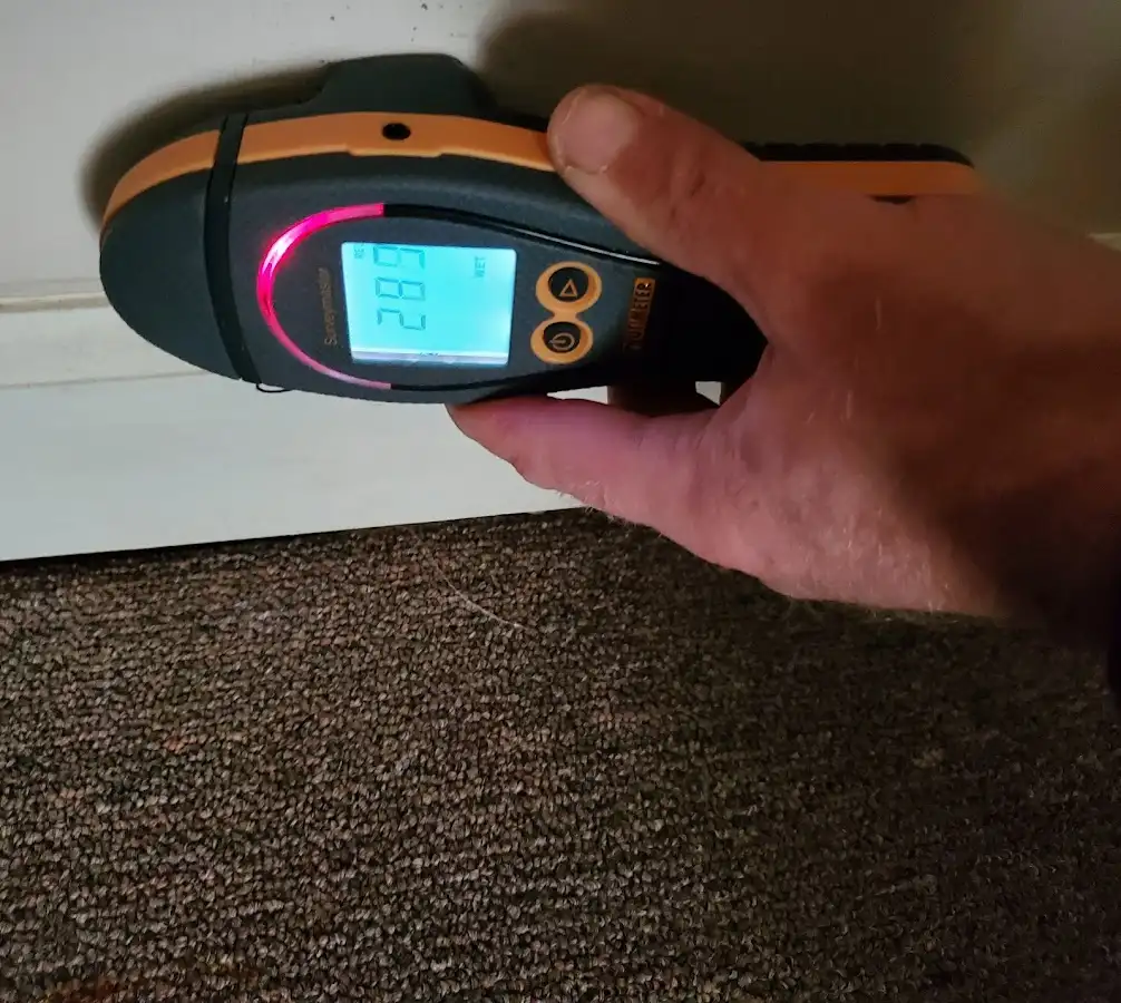 Moisture detection at baseboard during Burst Pipe Cleanup in Contra Costa Centre